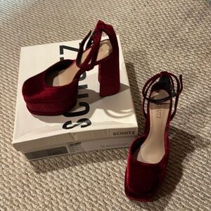 Schutz Velvet Platform Heels
